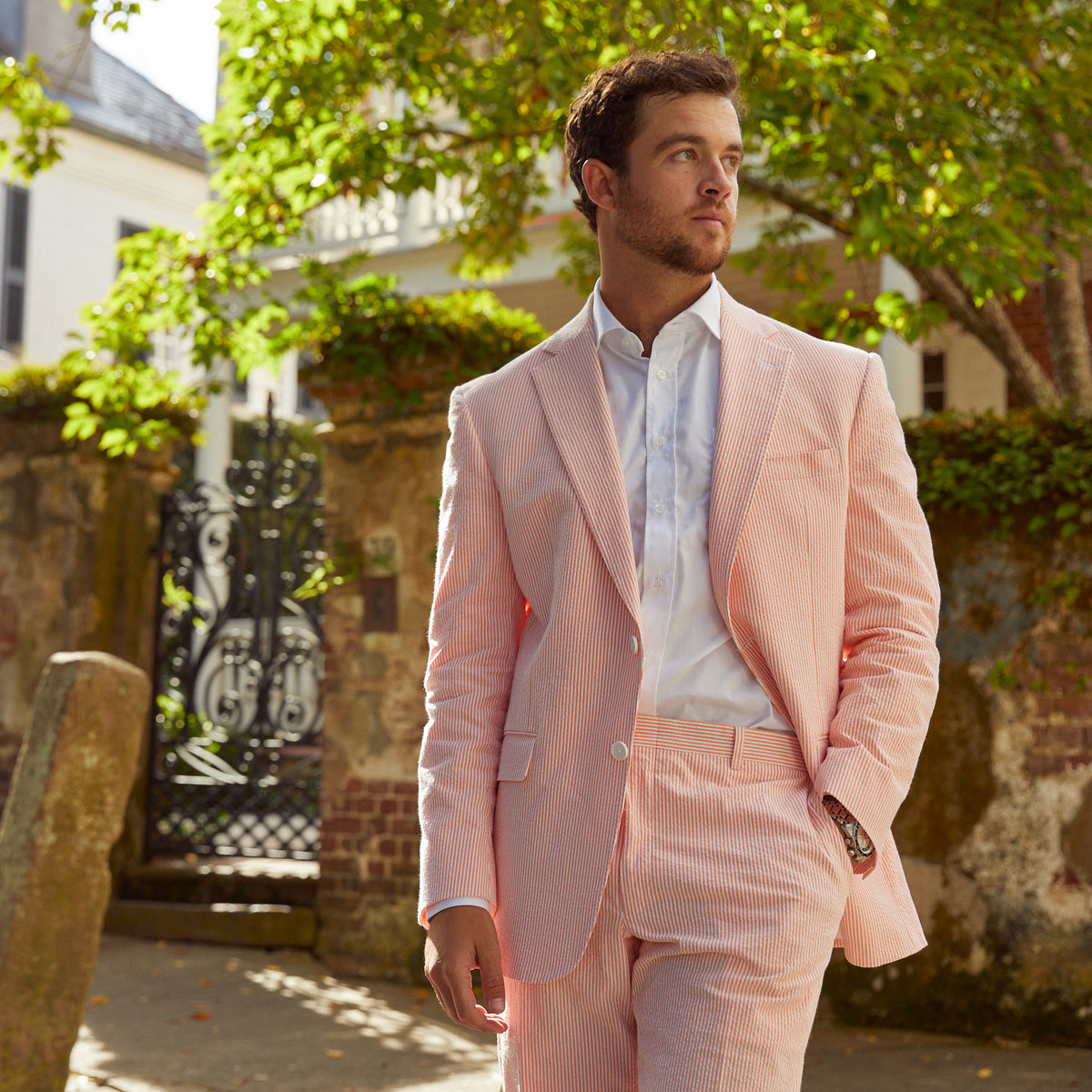 Satsuma Orange Seersucker Sport Coat | Seersucker Suit Separates