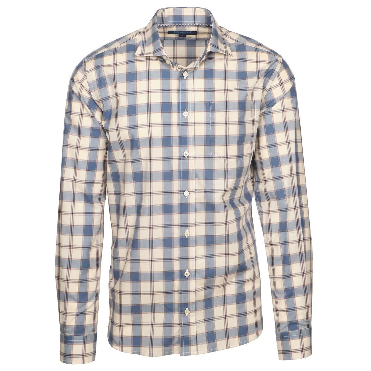 We know you love blue plaid, so we&#39;ve shaken it up with a little Ecru background. A relaxed, lightweight look for the office, dinner, and any good times in between.  100% Cotton Seersucker  •  Spread Collar  •  Long Sleeve  •  Chest Pocket  •  Machine Washable  •  Made in Italy
