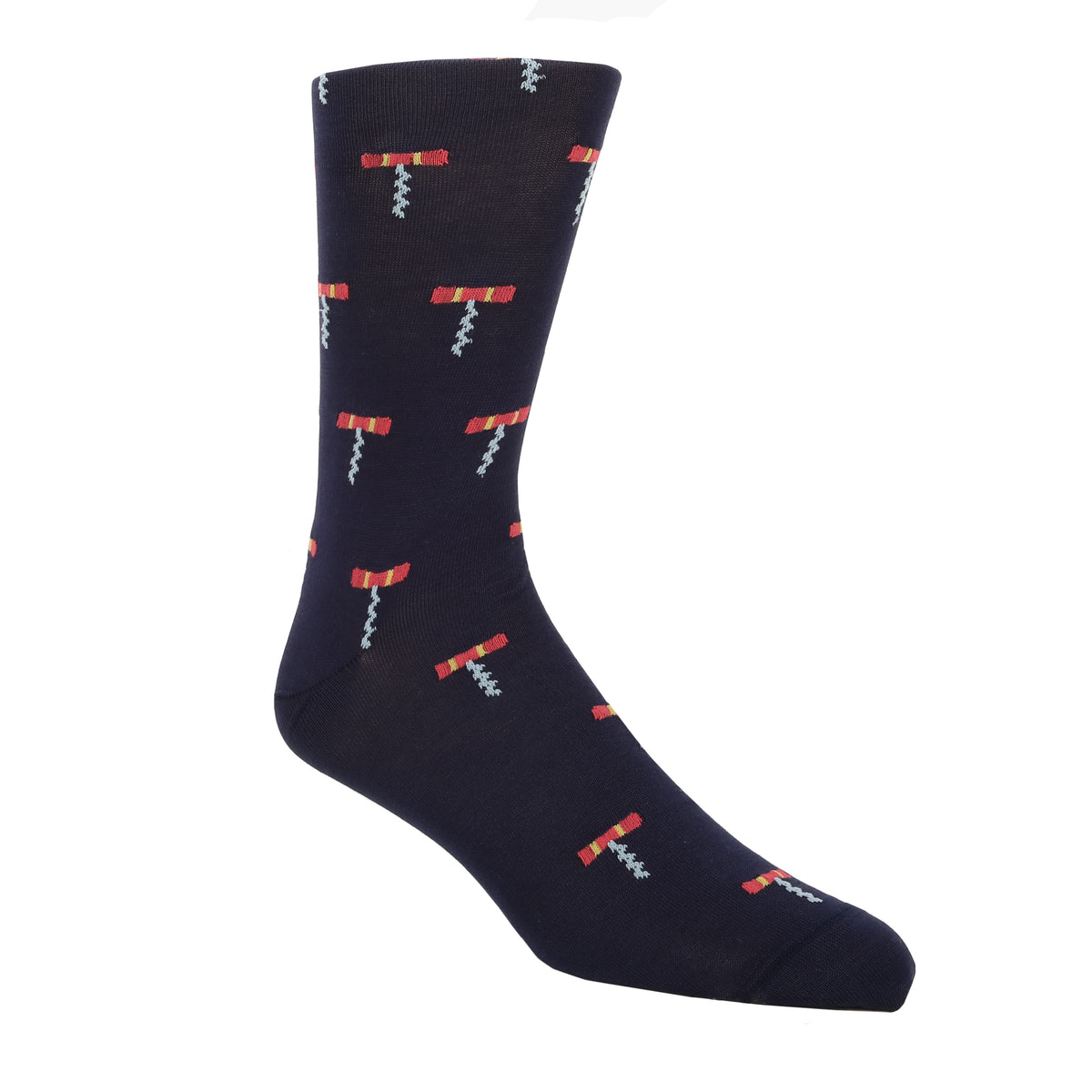 Blue skies, smiling at me. Ready to open the bottle and have a good time. Life is too short to wear boring socks! #damnright 70% Mercerized Cotton 29% Nylon 1% Spandex Fits Size 8-12 Machine Washable Made in the USA