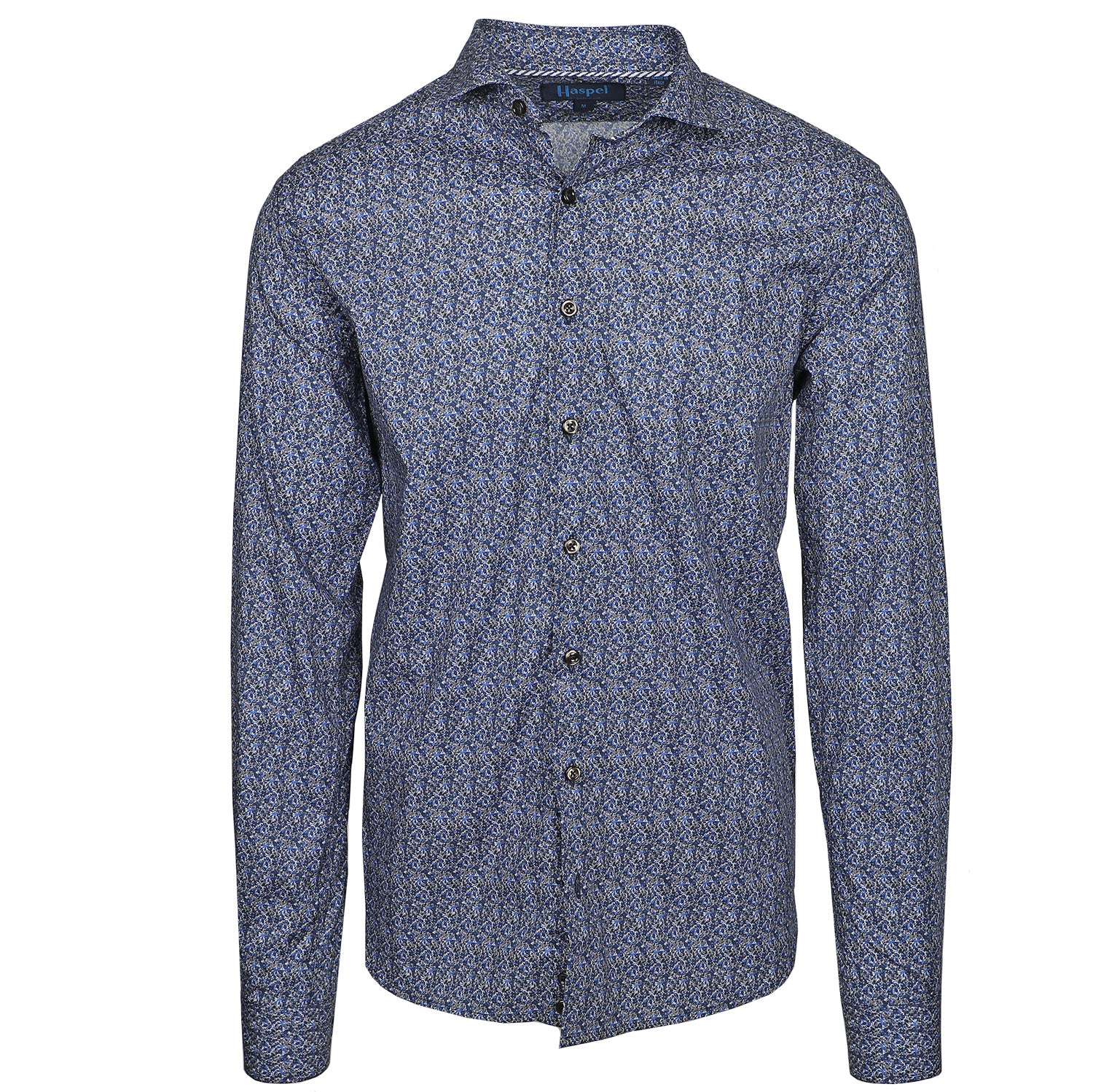 Keep your look in check with cotton stretch. Good times await!  100% Cotton • Long Sleeve • Spread Collar • Chest Pocket • Classic Fit