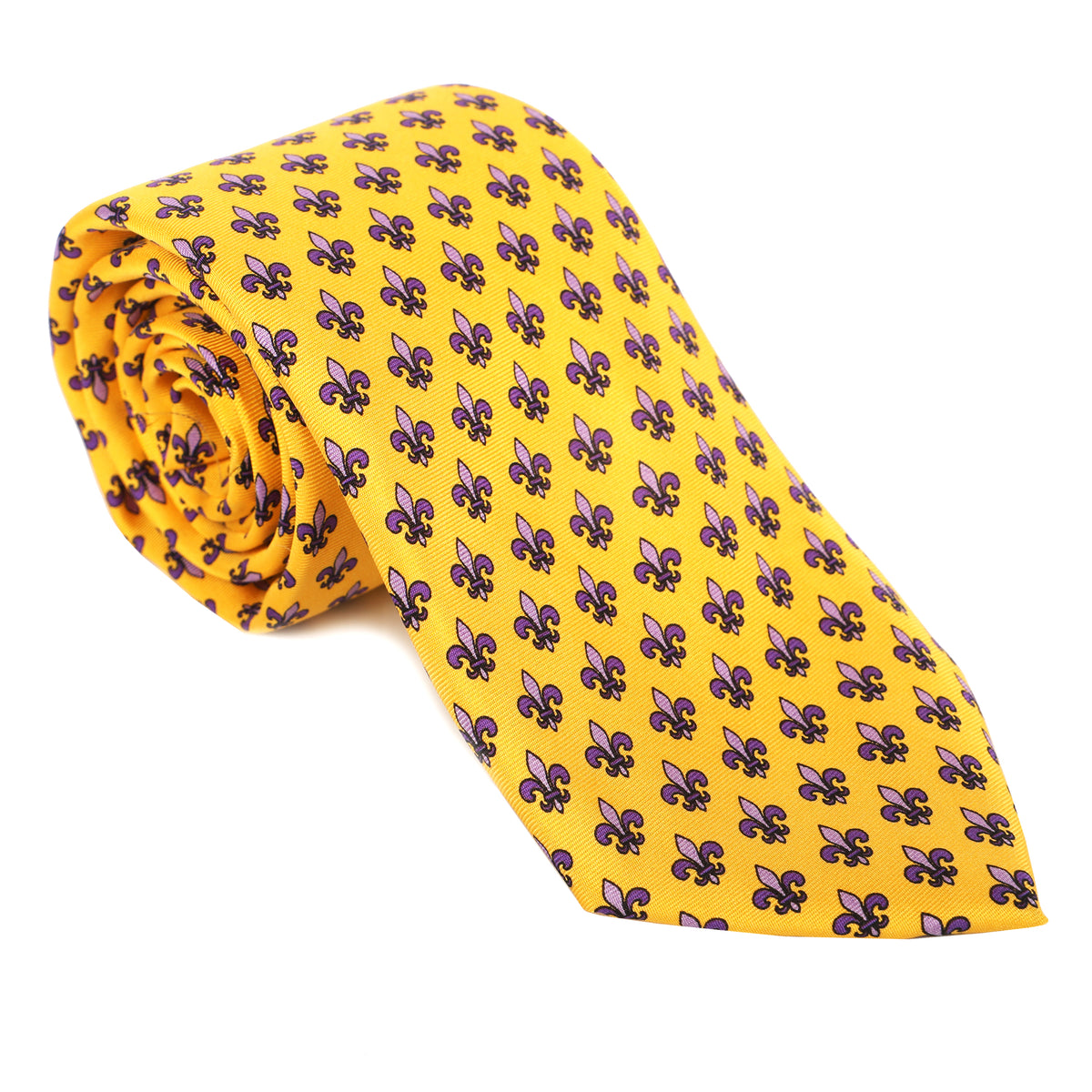 Limited Edition NOLA Couture X Haspel - Fleur De Lis - Tiger Eye Gold Tie