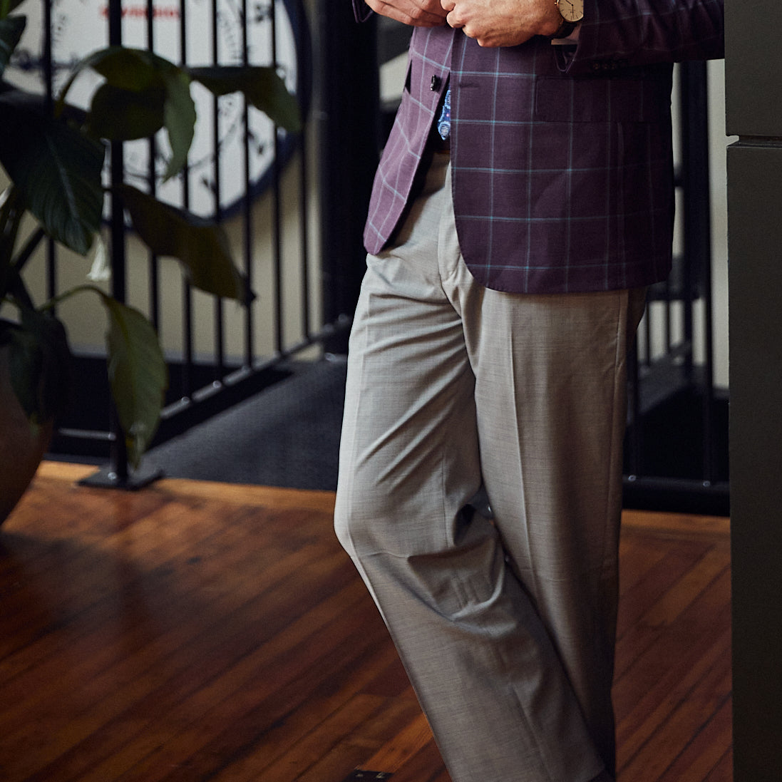 Gretna Slate Grey Tropical Wool Trousers - Classic Fit