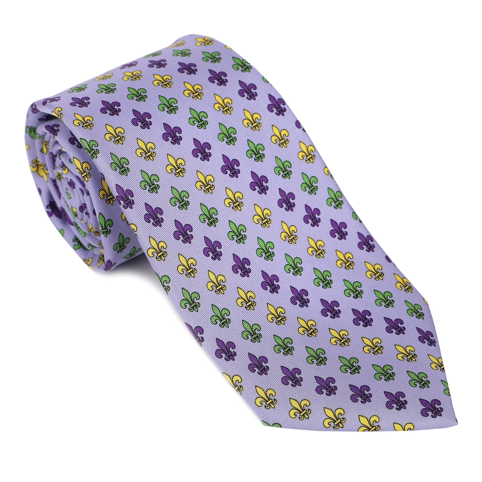 Royalty & revelry in our 100% silk ties. The King of the Krewe is always ready to buy the first round!  Limited Edition Haspel x NOLA Couture Exclusive Collaboration • 100% Silk • 3 1/4" Wide • Seersucker Keeper