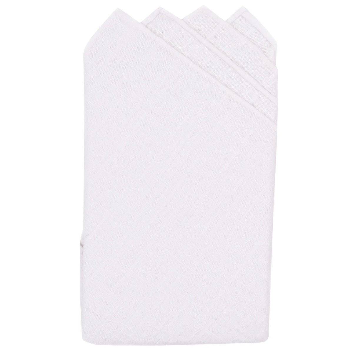 White Linen Pre-Folded Linen Pocket Square - Haspel Clothing