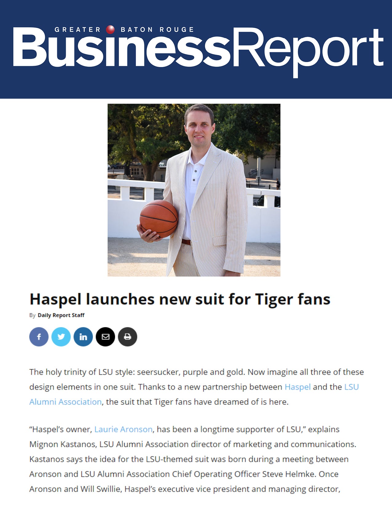 Haspel launches new suit for Tiger fans | BR Business Report | SEPTEMBER 2019