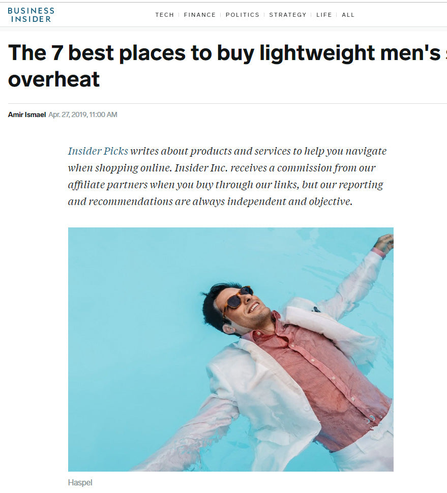 Best Places For Lightweight Men's Suits | BUSINESS INSIDER | APRIL 2019
