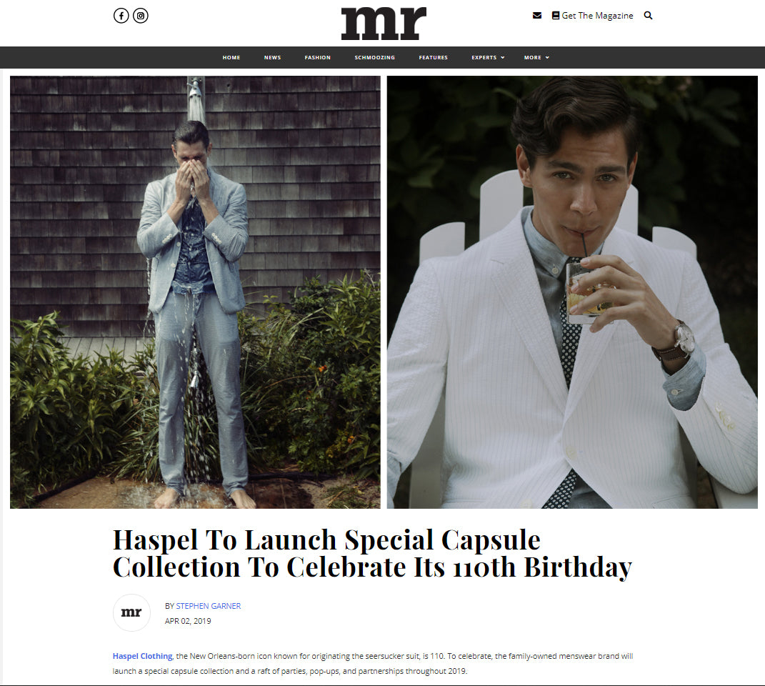Haspel to launch special capsule collection for it's 110th birthday - Seersucker Suits