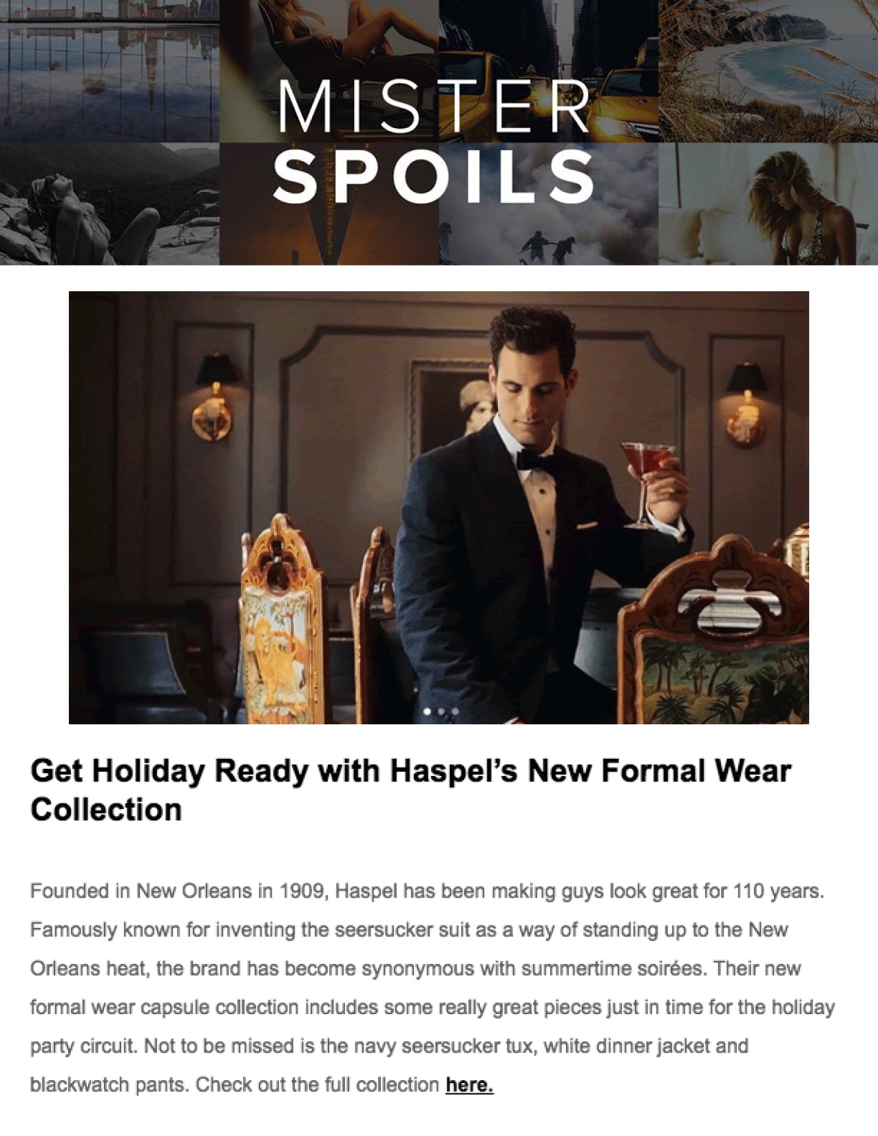 Get Holiday Ready with Haspel's New Formal Wear Collection | MISTER SPOILS | NOVEMBER 2019