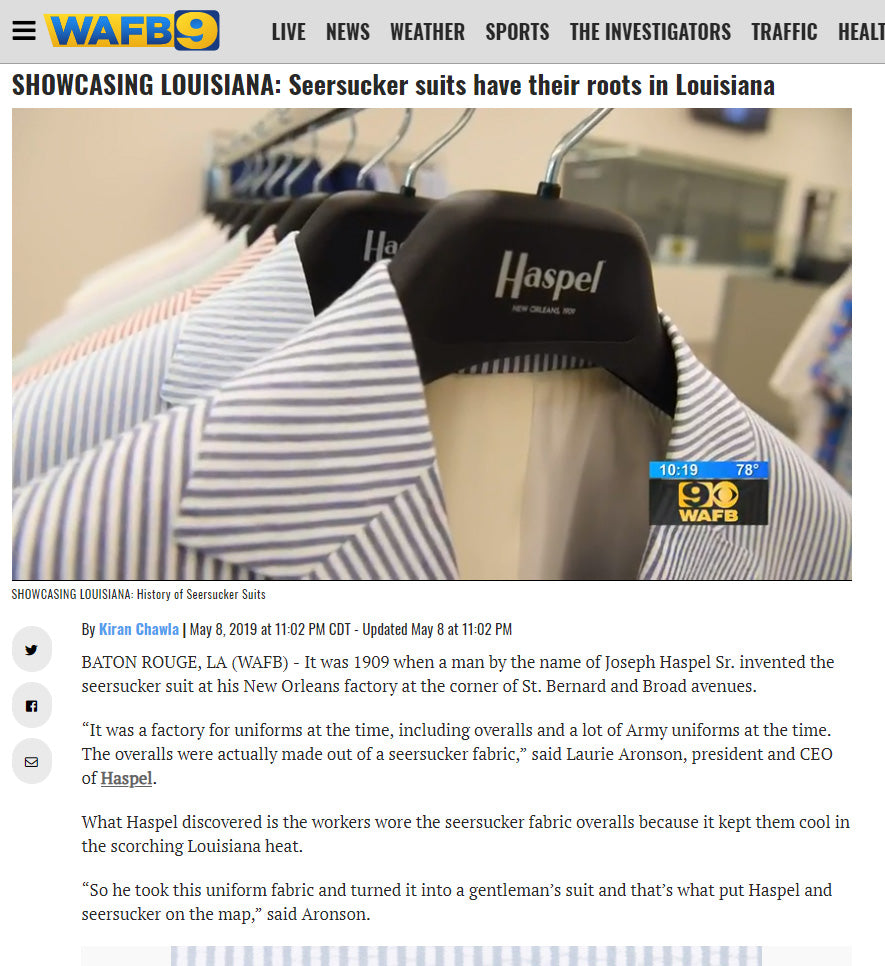WAFB - Showcasing Louisiana - Haspel Seersucker Suits