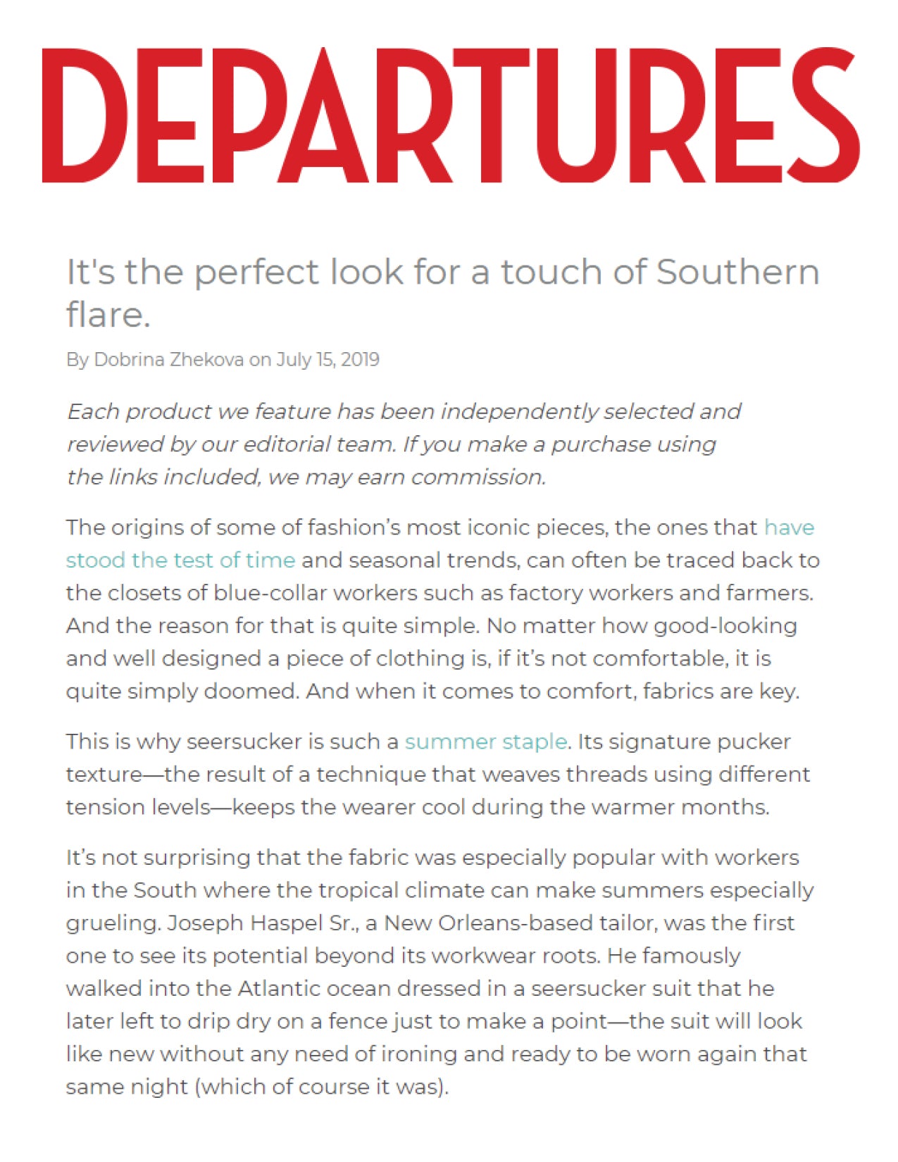 Stylish Seersucker Suits You Need to Buy This Summer | Departures | JULY 2019