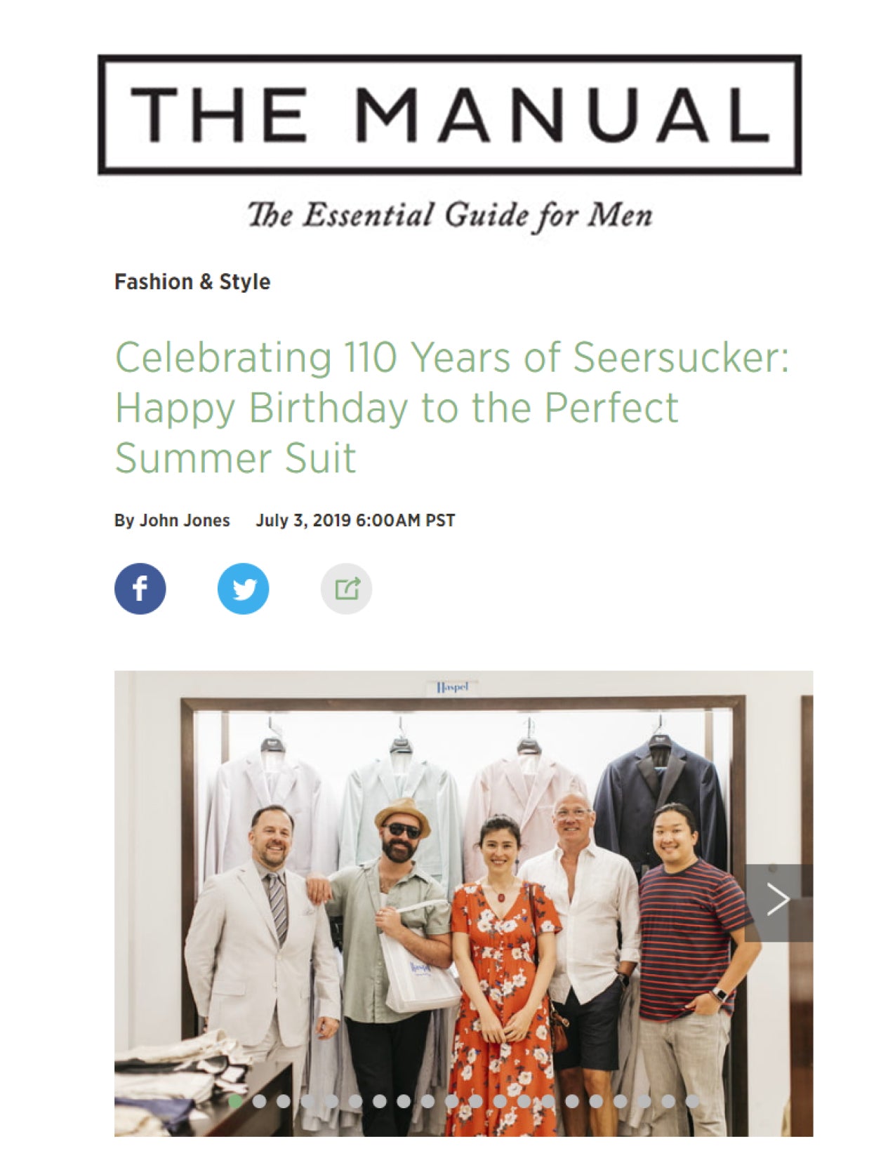 Happy Birthday to the Perfect Summer Suit | The Manual | JULY 2019