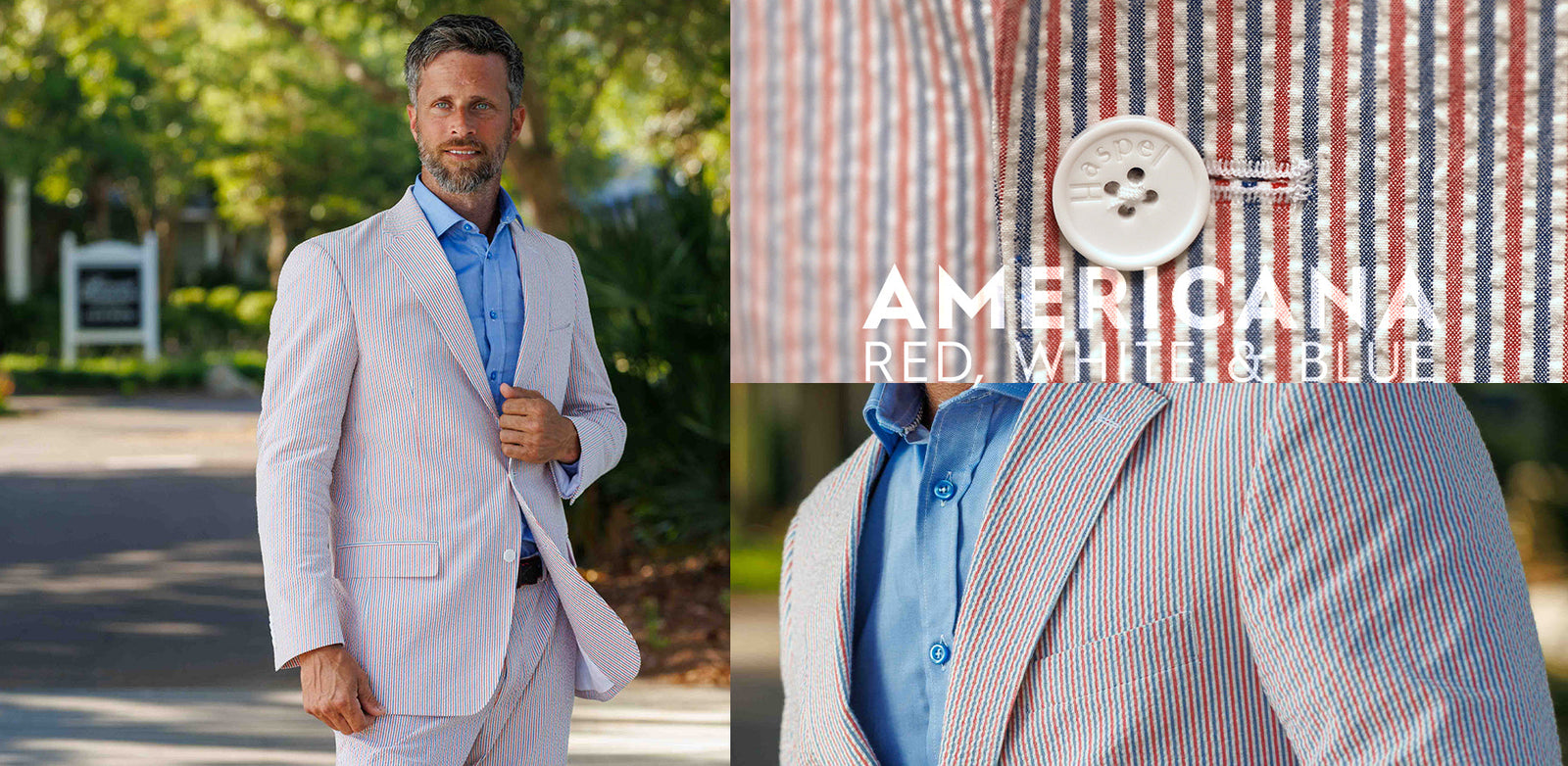 SUIT SEPARATES - Red, White, and Blue Seersucker Suit