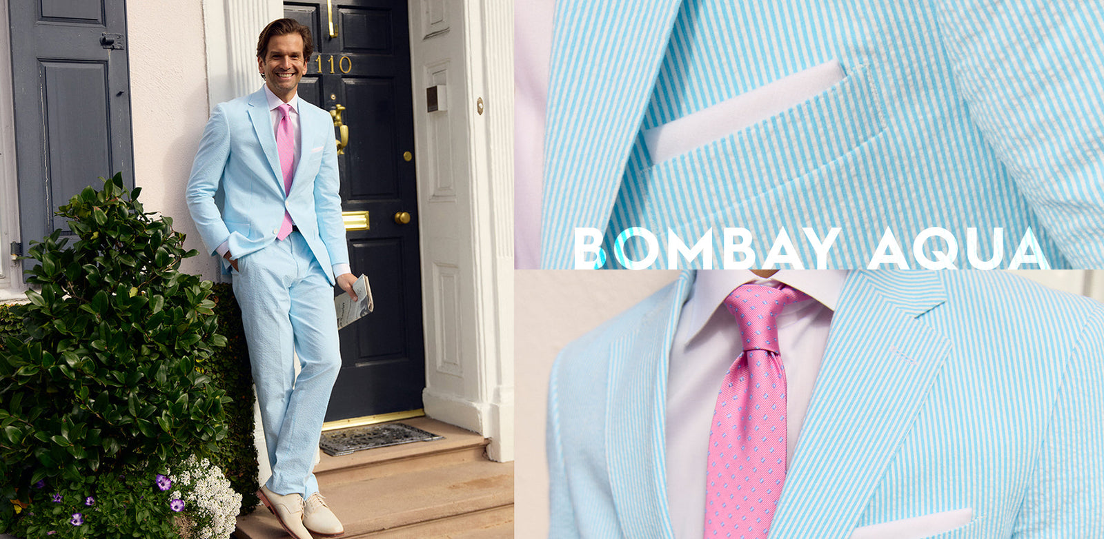 SUIT SEPARATES - Bombay Aqua Seersucker Suit - Haspel
