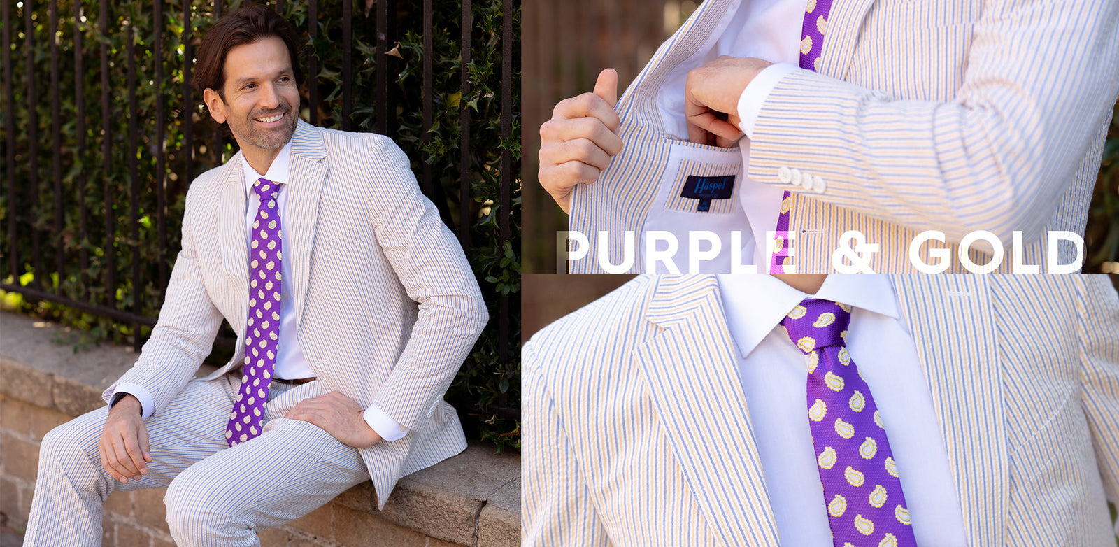 SUIT - Purple & Gold Seersucker Suit