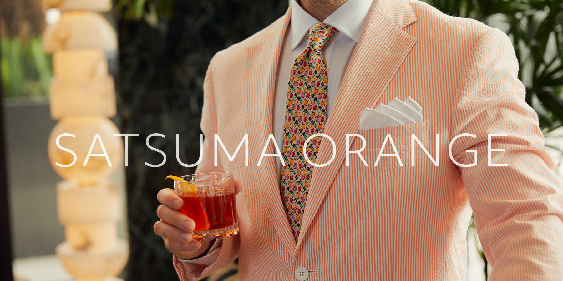 Suit Separates - Satsuma Orange Seersucker