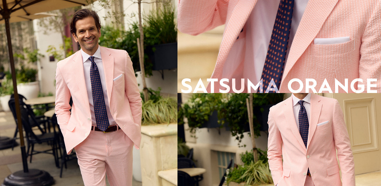 SUIT SEPARATES - Satsuma Orange Seersucker Suit