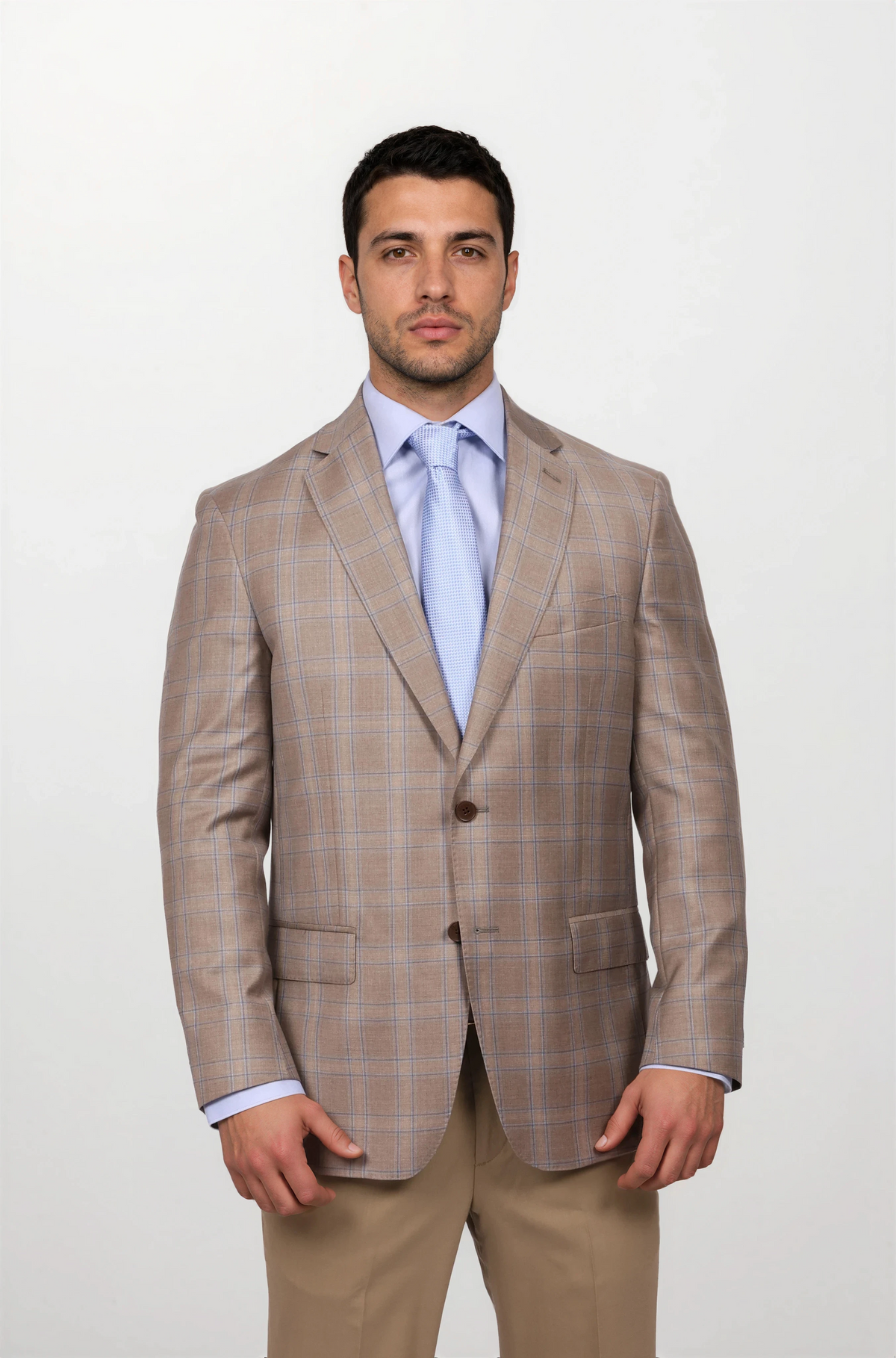 Audubon Tan with Lt. Blue Window Pane