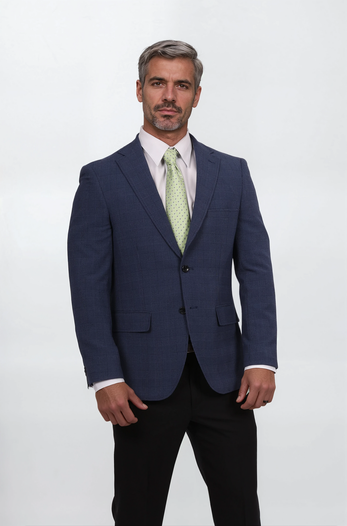Traveler Navy Seersucker Glenplaid TRIM FIT Soft Sport Coat