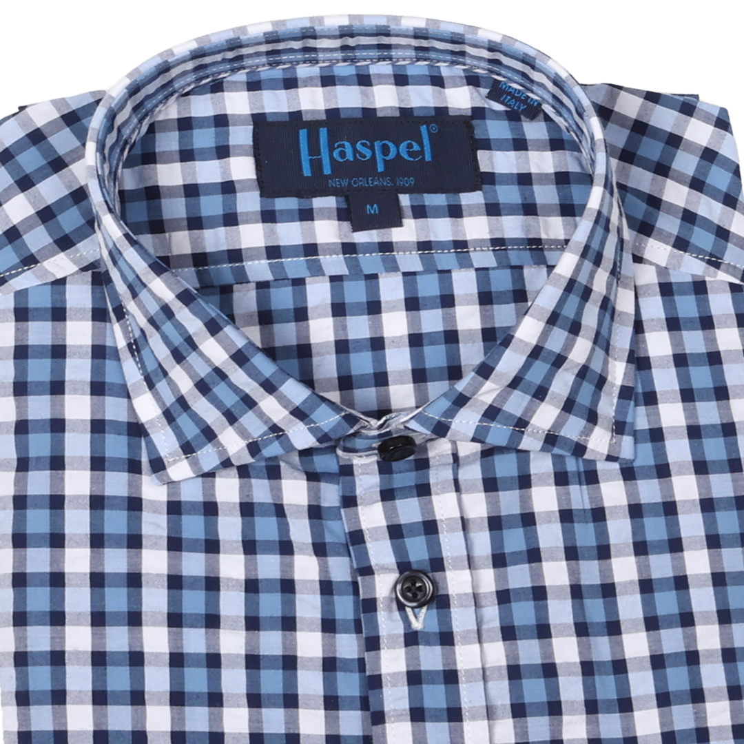 Chartres Blue & White Picnic Check Long Sleeve Shirt