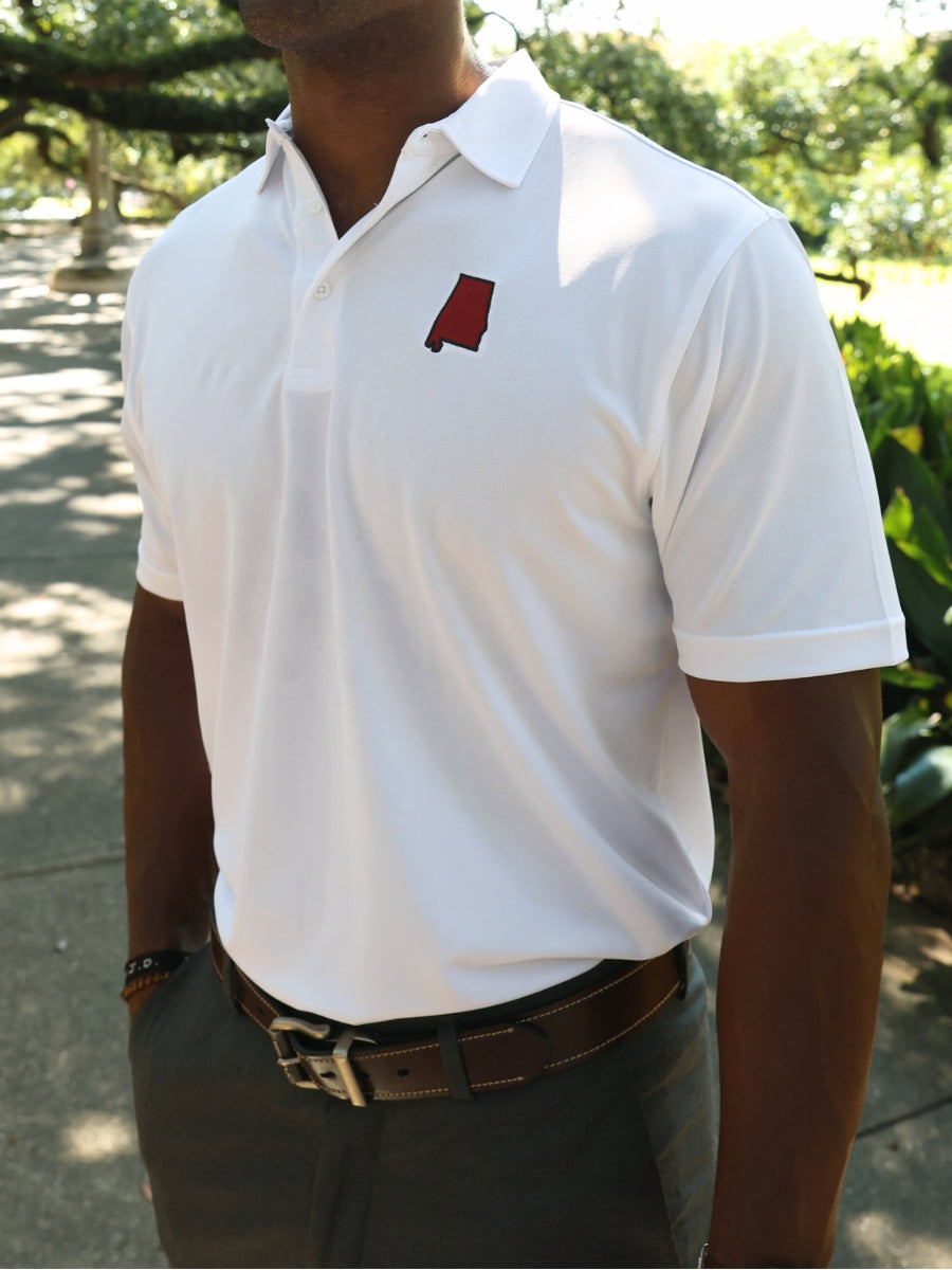Alabama White &amp; Crimson Driway™ Performance Polo