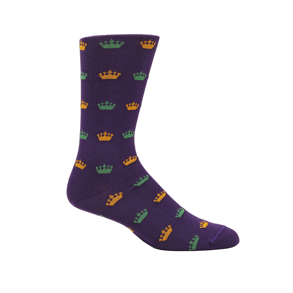 Men's Socks | Purple, Gold, & Green Crown Purple Socks