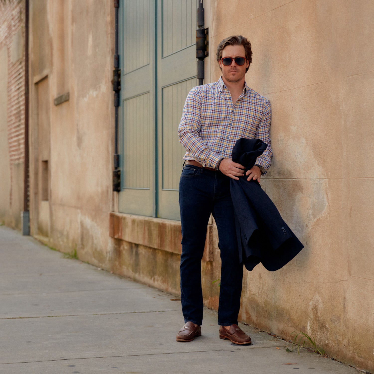 Keep cool in the Franklin Yellow, Blue & Burgundy Brushed Plaid shirt. Crafted with a yellow, blue, and burgundy brushed plaid, this stylish shirt delivers breathability and comfort. Beat the New Orleans heat in this cozy style!  100% Cotton • Short Sleeve • Button Down Collar • No Chest Pocket • Machine Wash • Made in Italy • Return Policy