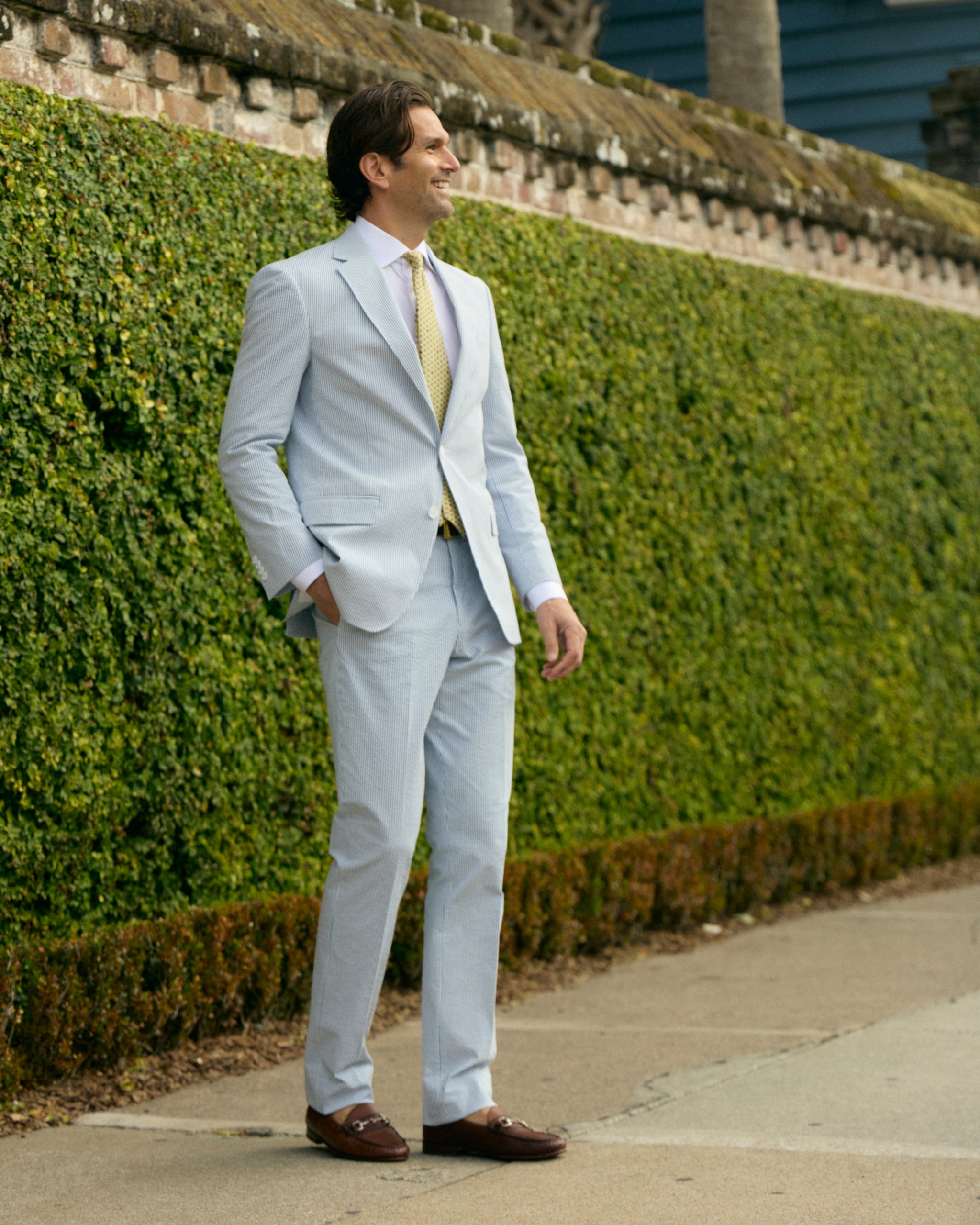 Men's Seersucker Sport Coat | Sapphire Blue Seersucker Stretch Sport Coat | Seersucker Suit Separates