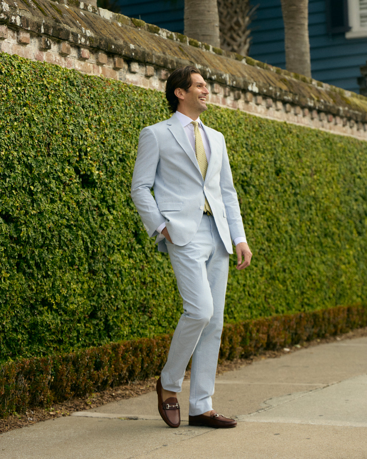 Sapphire Blue Seersucker Stretch Sport Coat | Seersucker Suit Separates