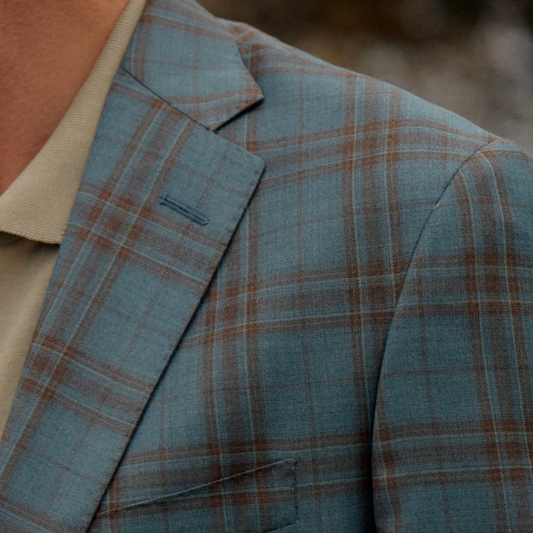 Audubon Azure with Brown Check Sport Coat