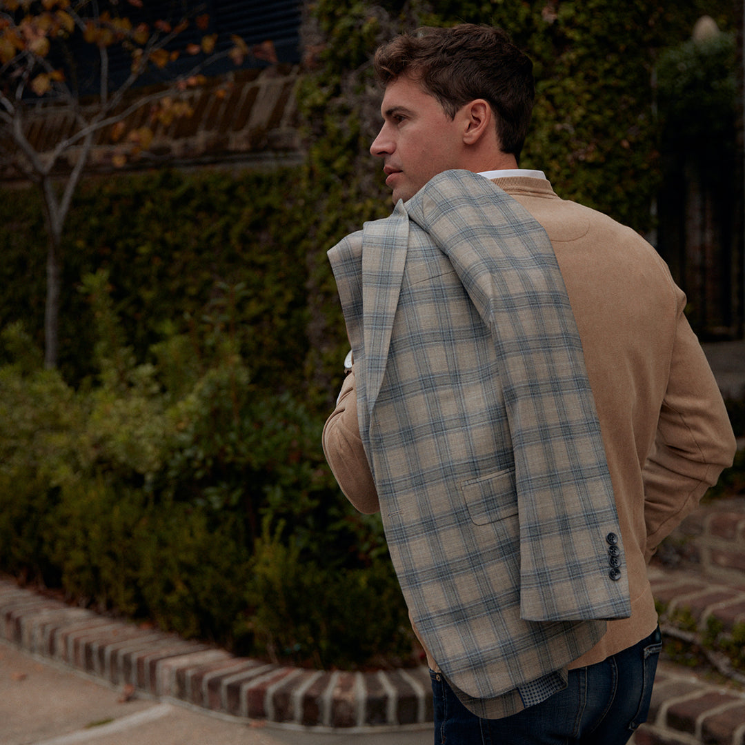 A showstopper for a showstopper! Each Roffe Red Plaid Sport Coat is lovingly made of deluxe wool for year-round finesse and style.