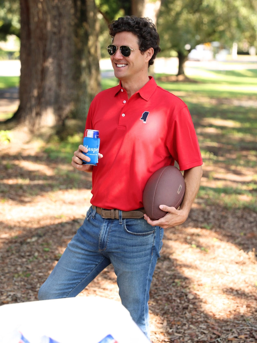 Mississippi Red Driway Performance Polo
