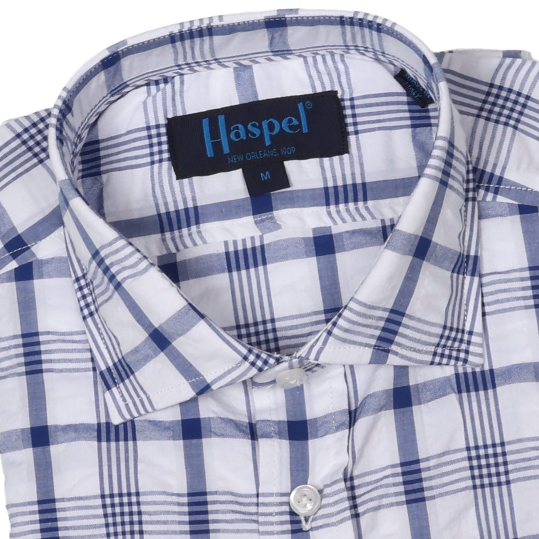 blue grid dress shirt Men's Shirts | Chartres Large Plaid Long Sleeve Mini grid