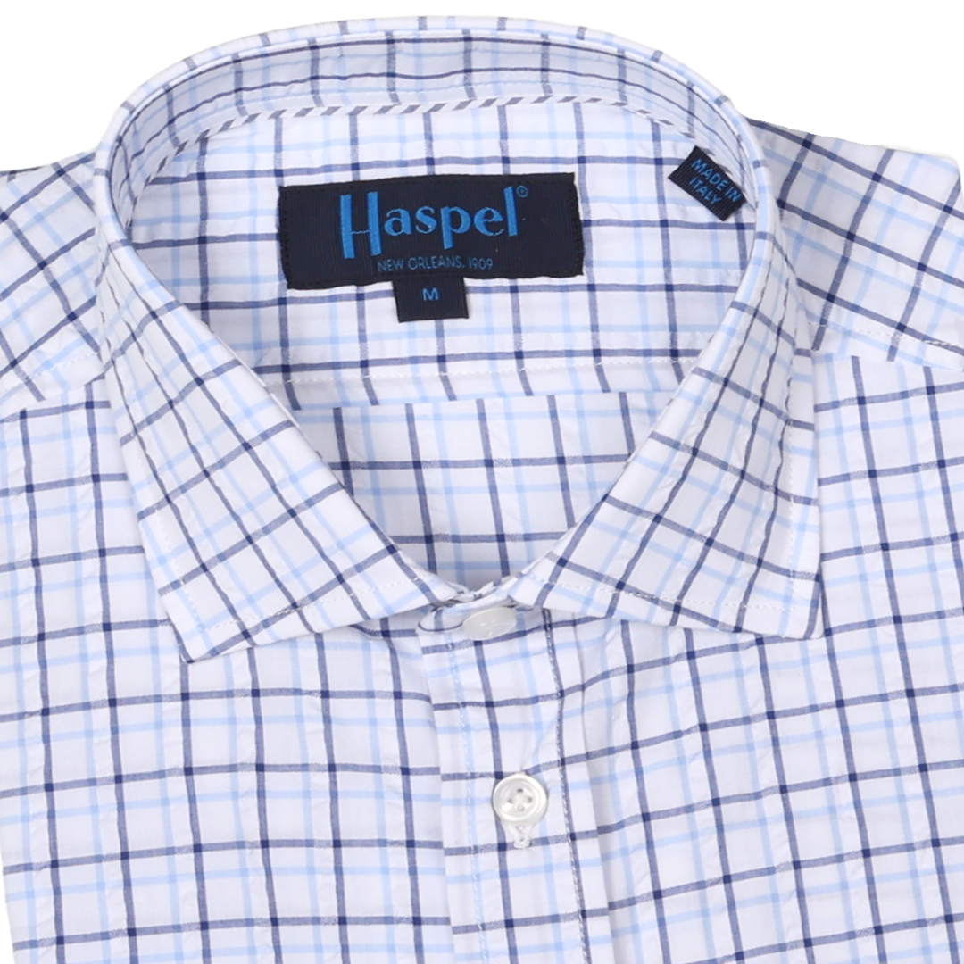 Chartres Navy & Lt. Blue Graph Check Long Sleeve Shirt