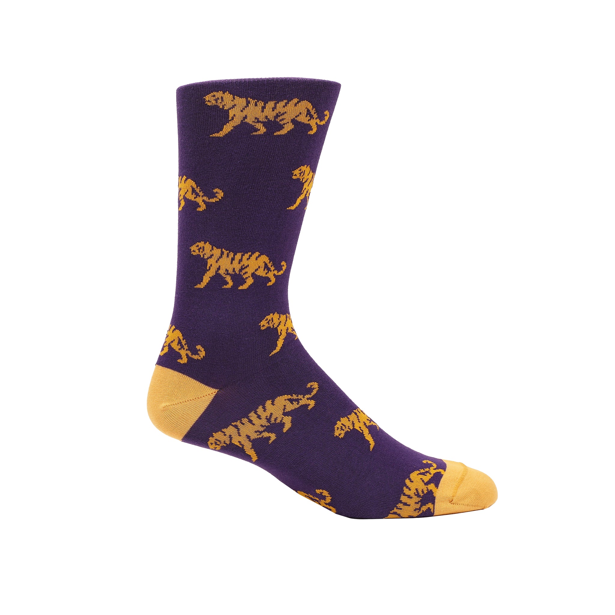 Men's Socks | Purple & Gold Tigers Purple Socks | Haspel