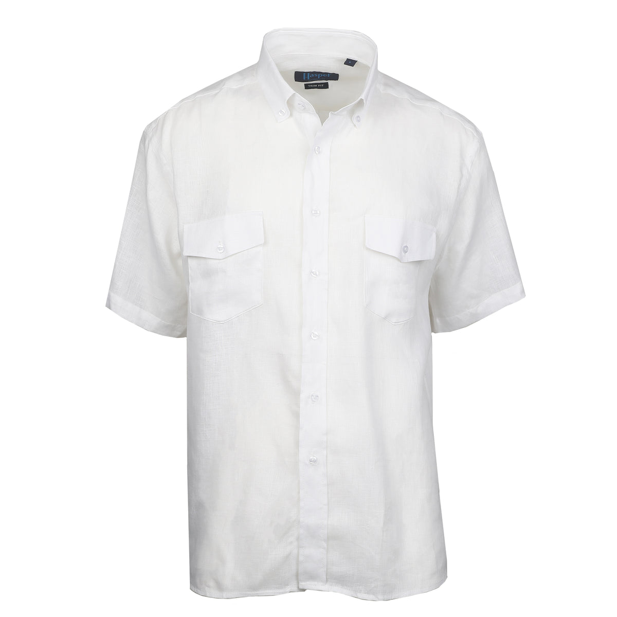 Sea Breeze Short Sleeve White Linen Shirt