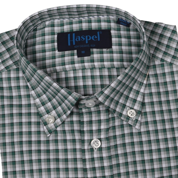 Men's Shirts | Franklin Green & White Check Long Sleeve Shirt
