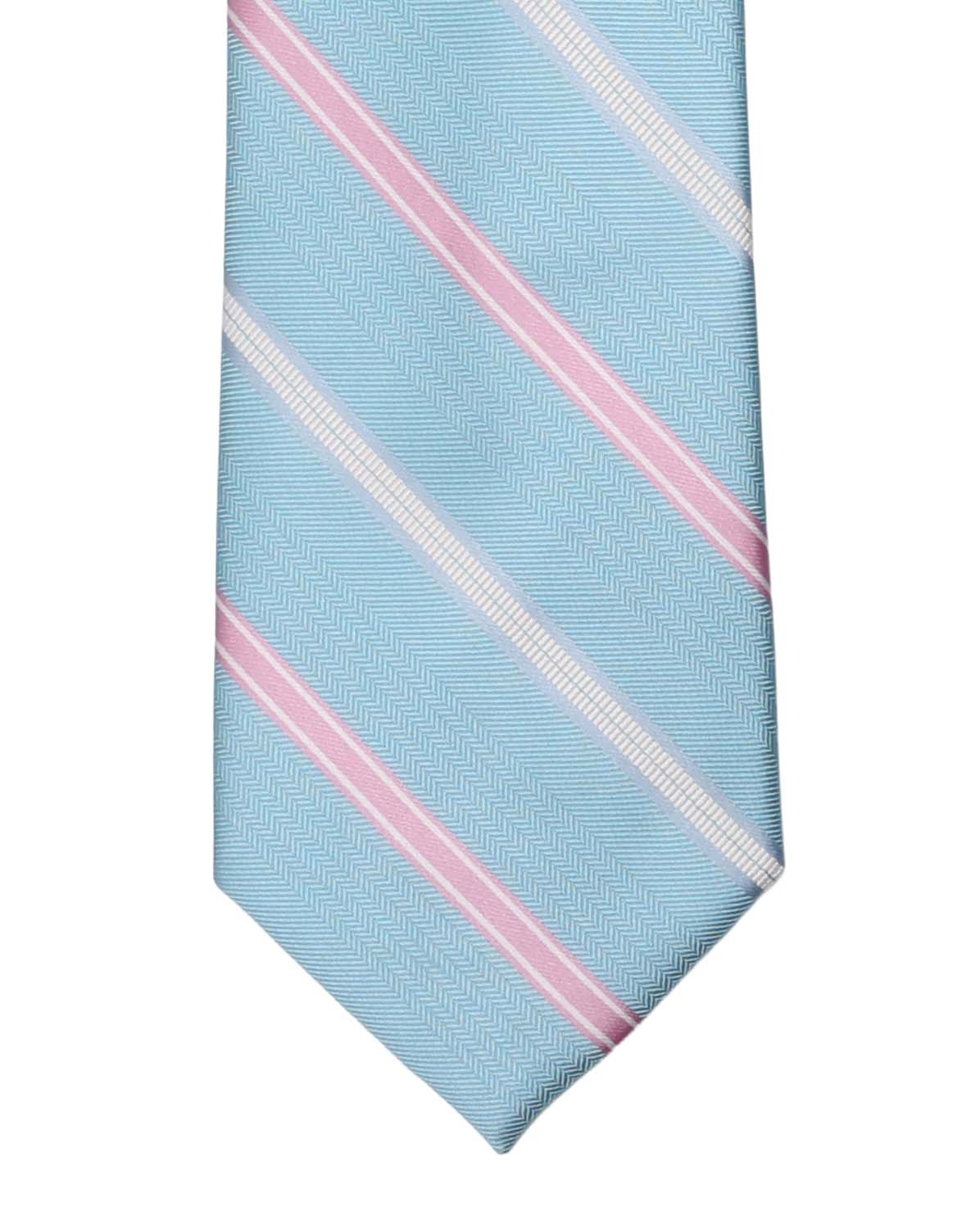 Aqua with Pink & White Stripe