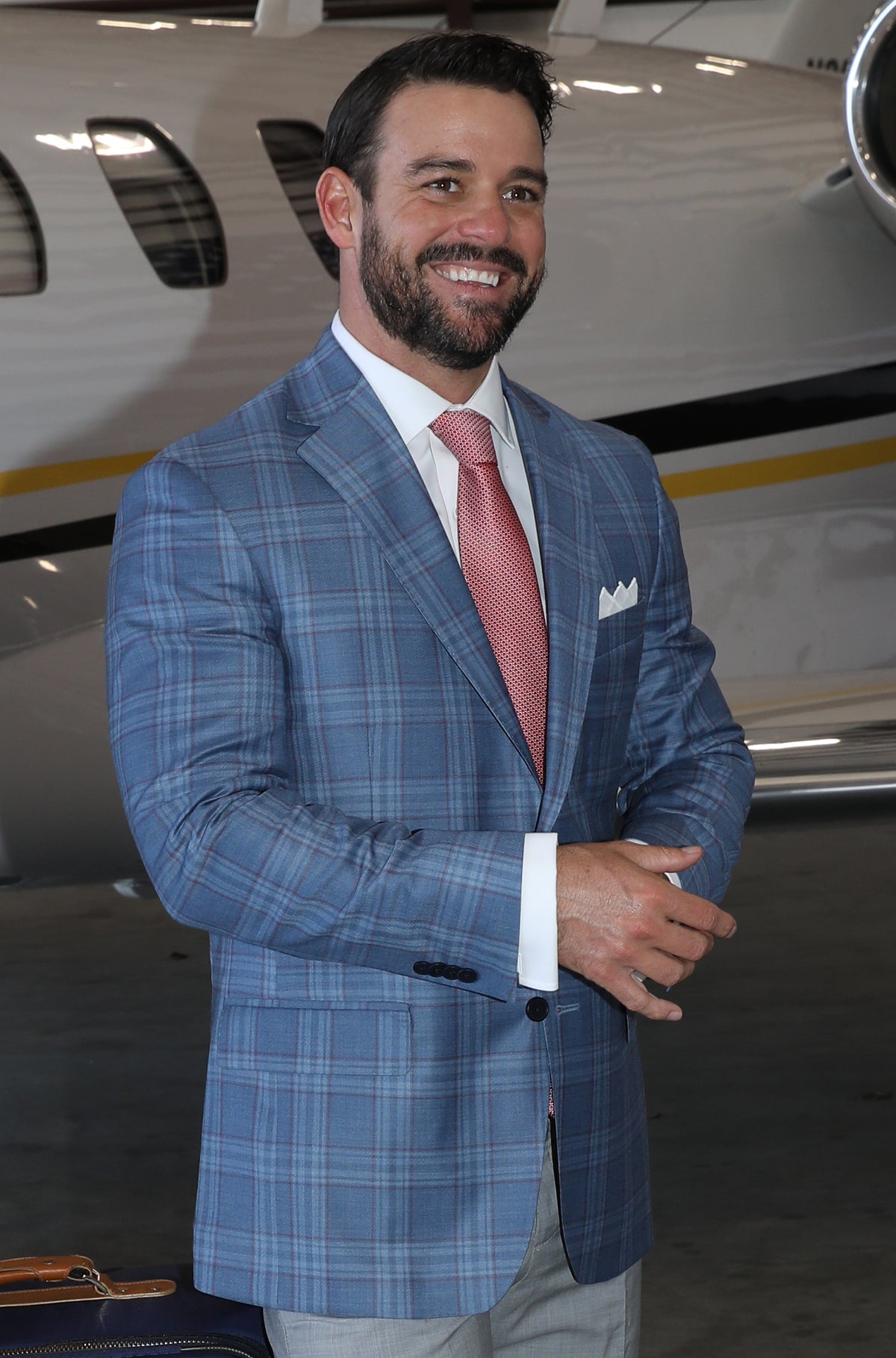 Audubon Lt. Blue with Red Deco Sport Coat