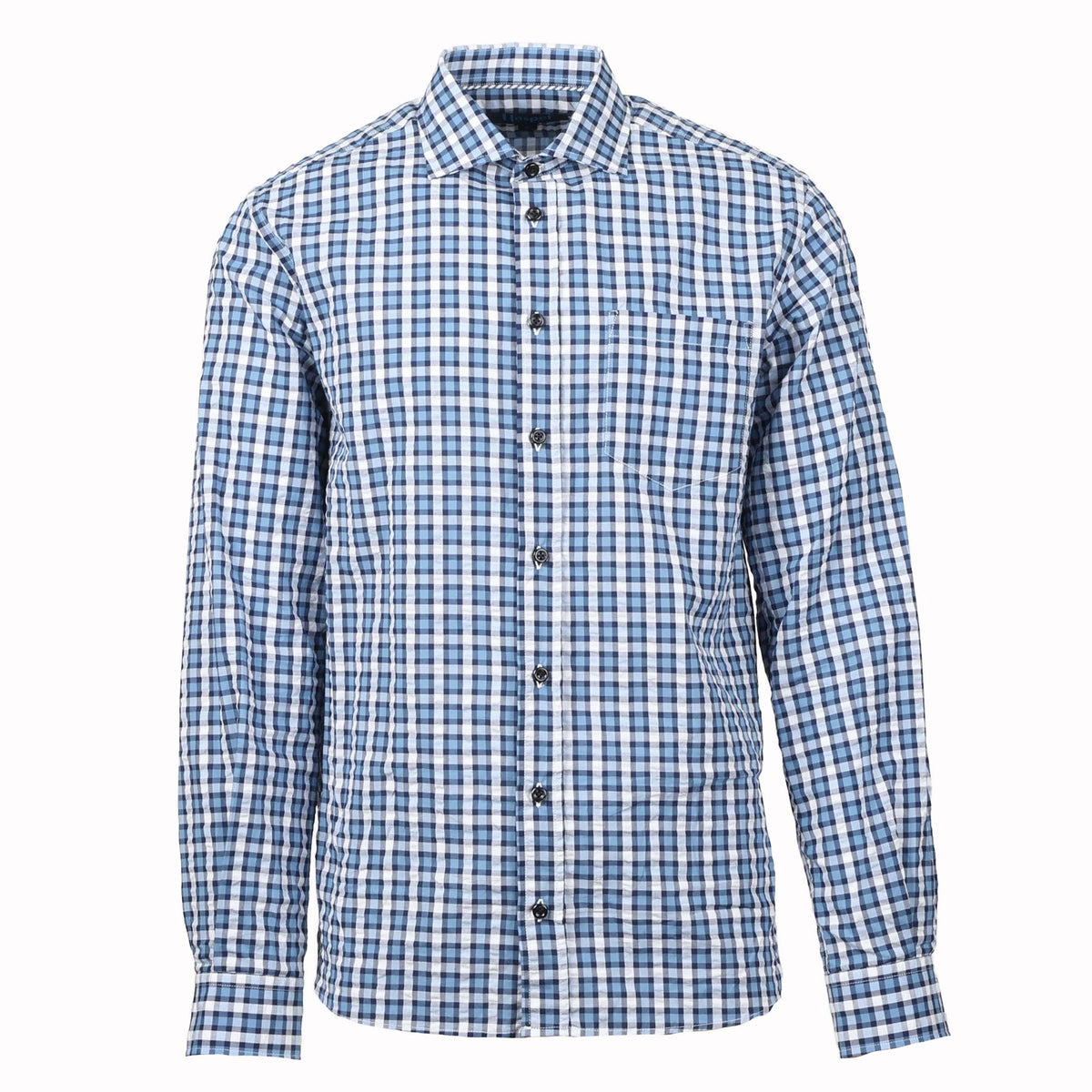 Chartres Blue & White Picnic Check Long Sleeve Shirt