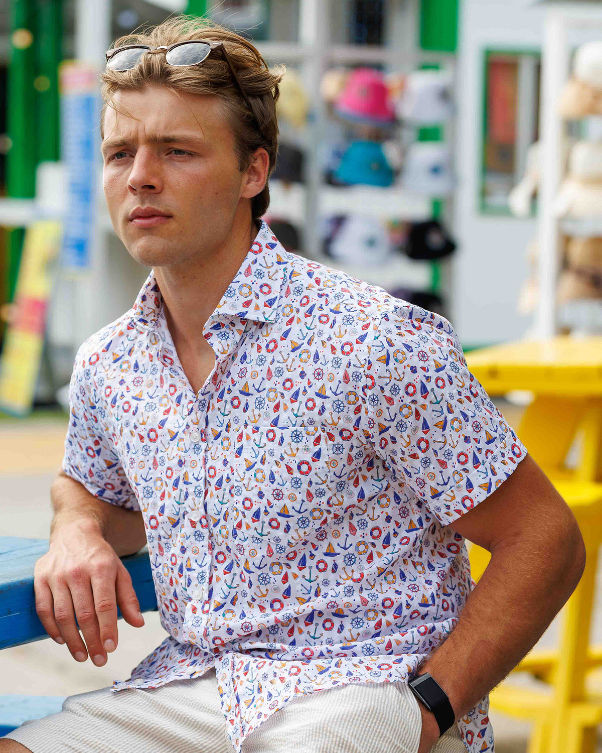 Freret Nautical Theme Print Short Sleeve Shirt