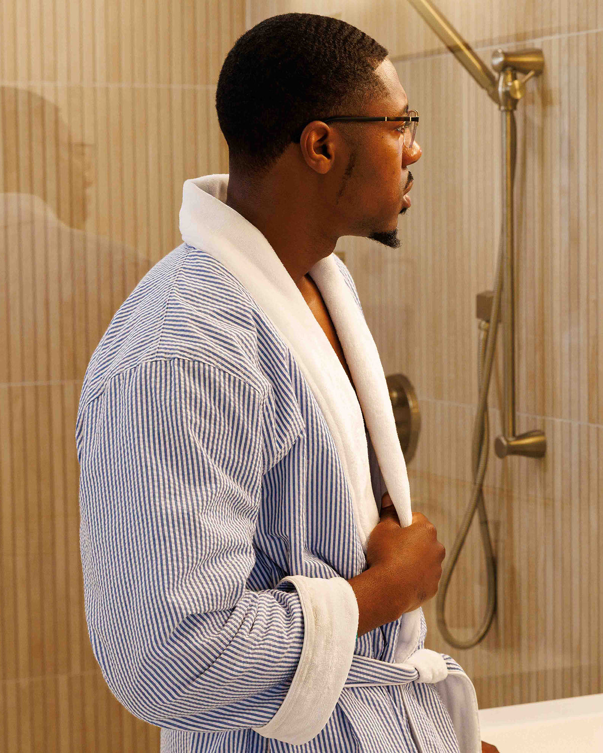 Sussex II Plush Lined Seersucker Robe - One Size