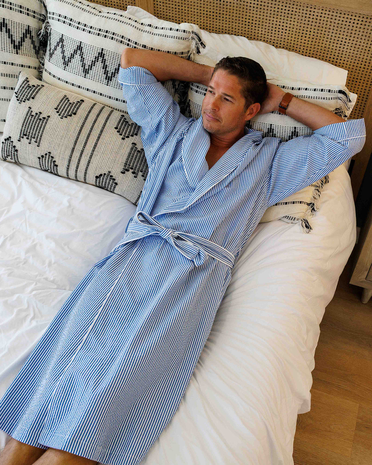 Balmoral Unlined Seersucker Robe - One Size