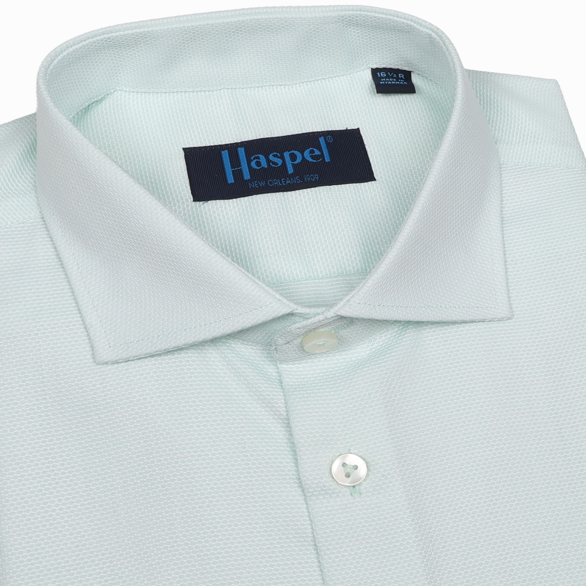 Men's Shirts | Prato Mint Textured Solid Dress Shirt