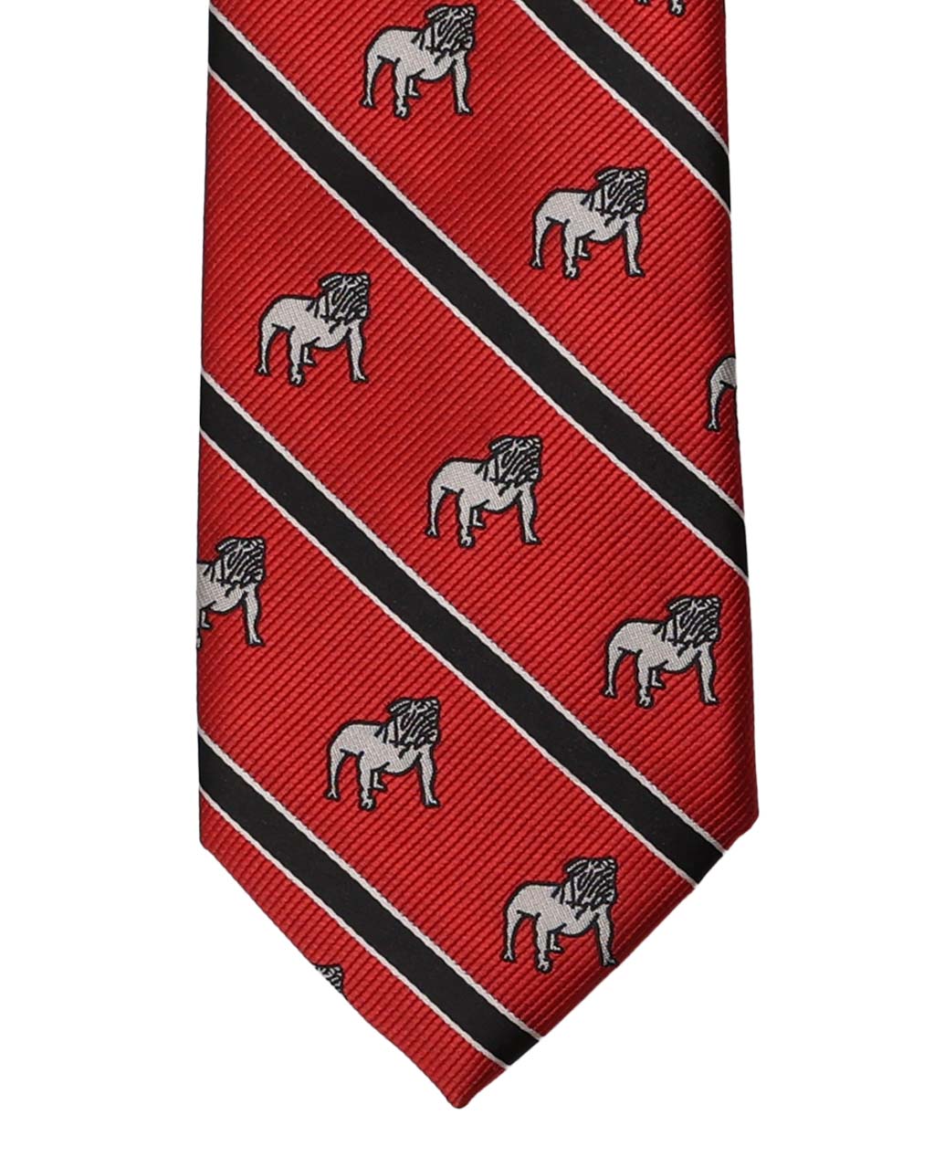 Black Red Bulldog Collegiate Stripe Tie