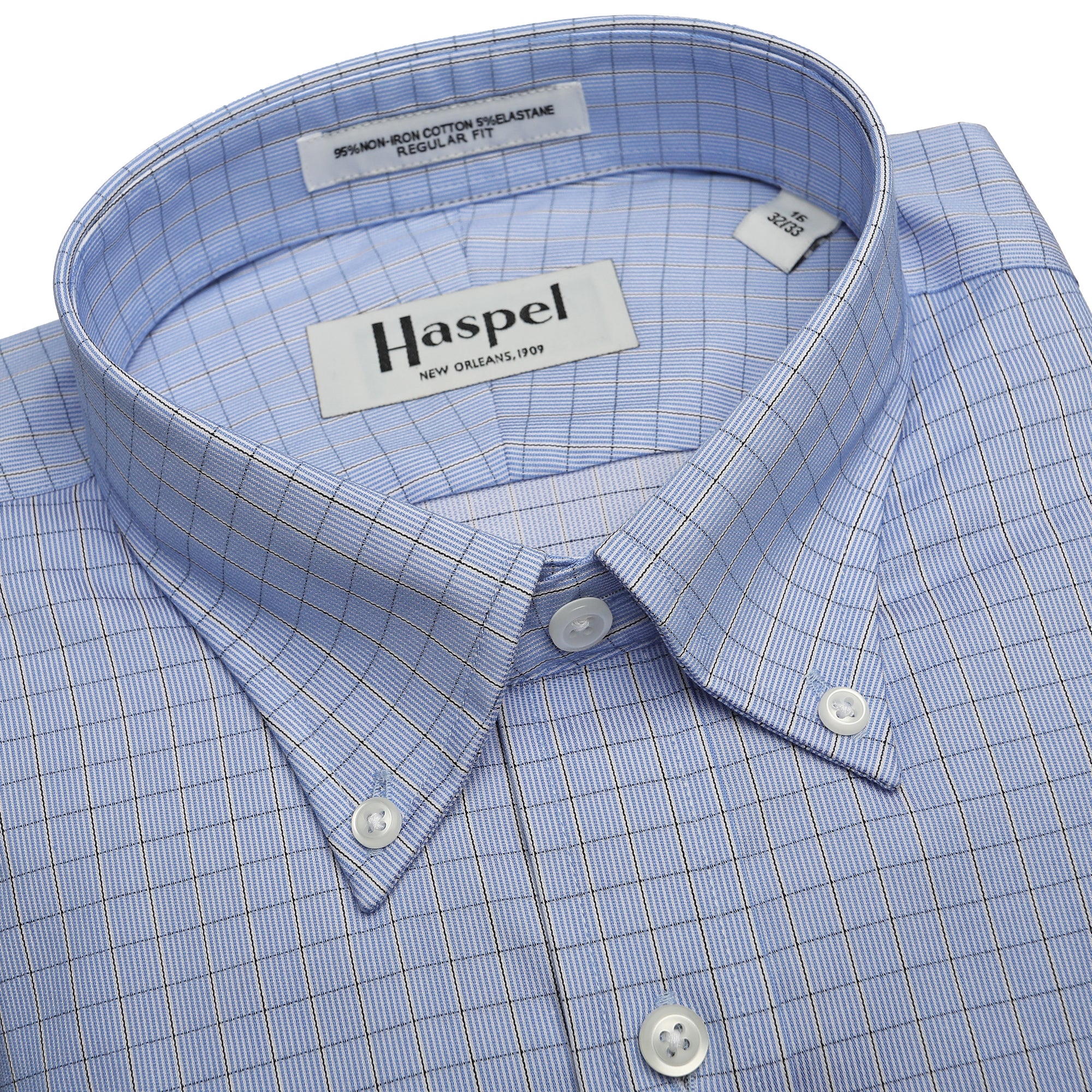 No hassle, only Haspel means no wasting time on multiple websites to complete your look. You can find all the classic men's dress shirts here that were carefully chosen to pair up with our unique, lightweight men's suits.  100% Imported Combed Cotton • 80's 2-Ply/Non-Iron Pinpoint Fabric • Button Down Collar • Long Sleeve, Button Cuff