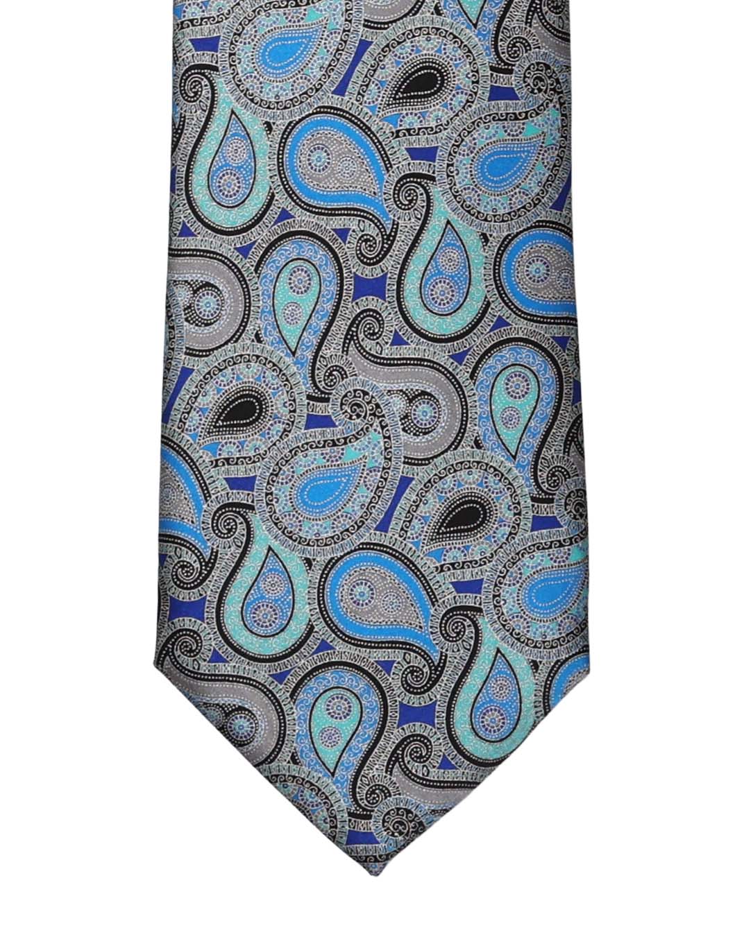Blue & Mint Paisley Print Tie