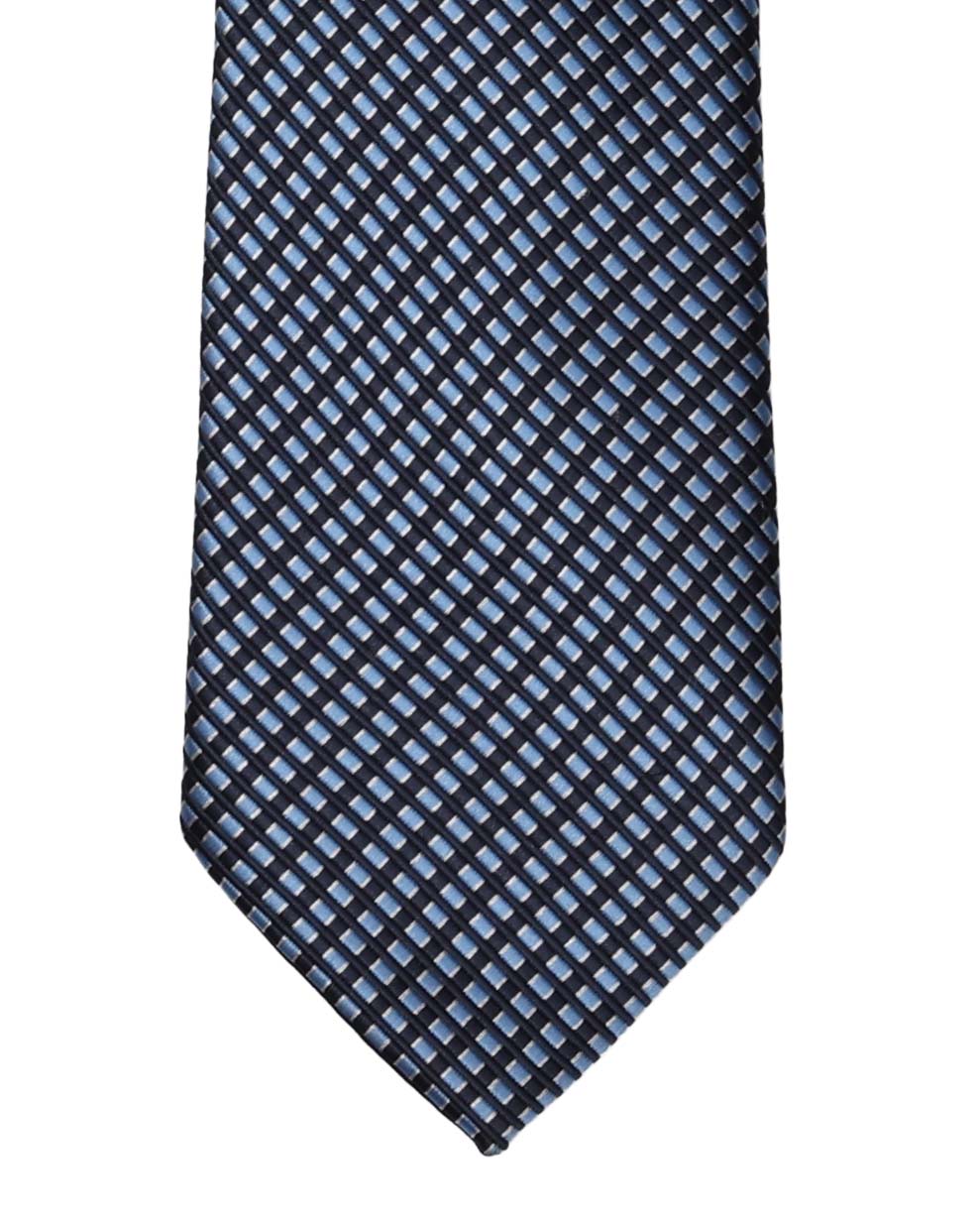 Blue & Navy Box Print Tie