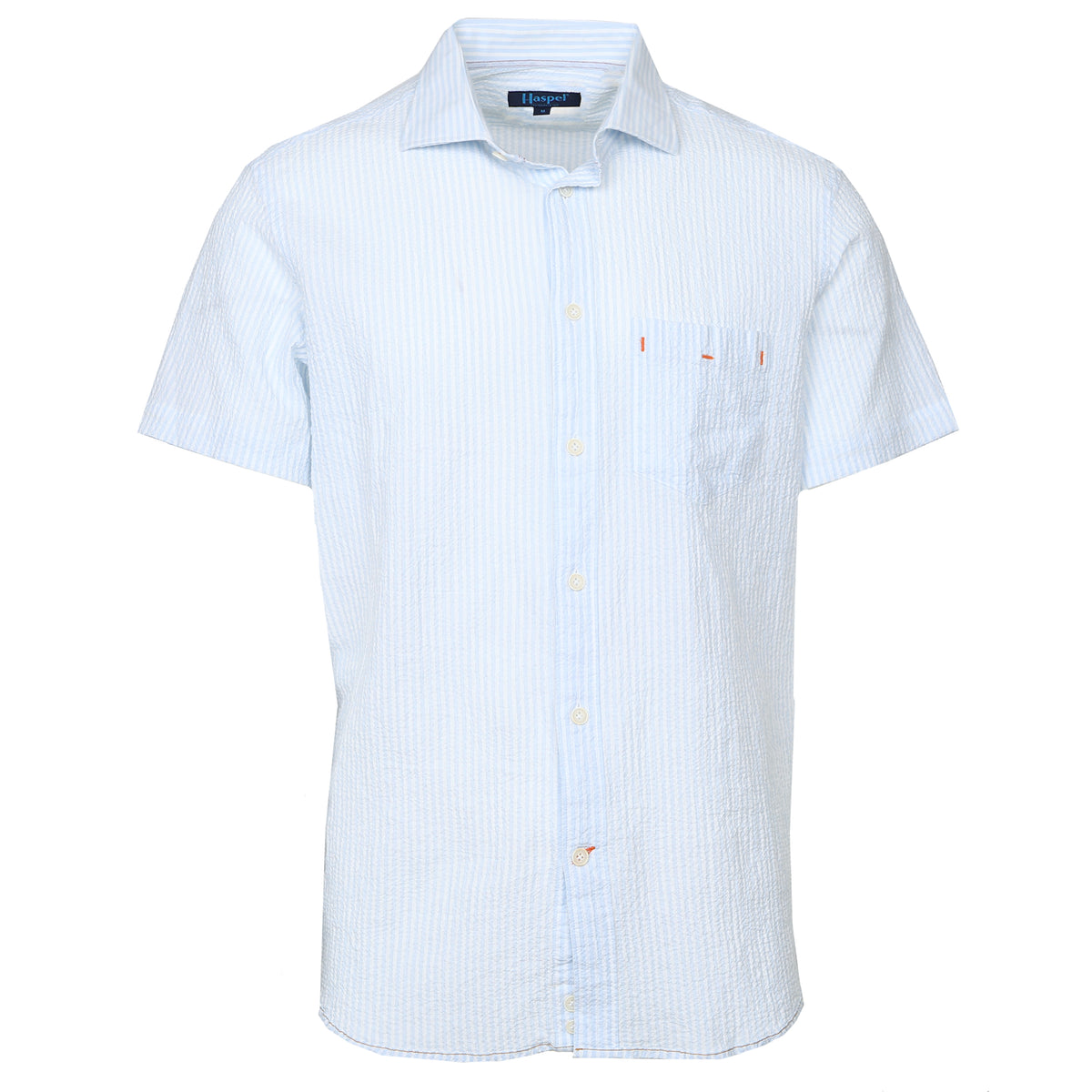Riley Lt. Blue Stripe Seersucker Short Sleeve Shirt