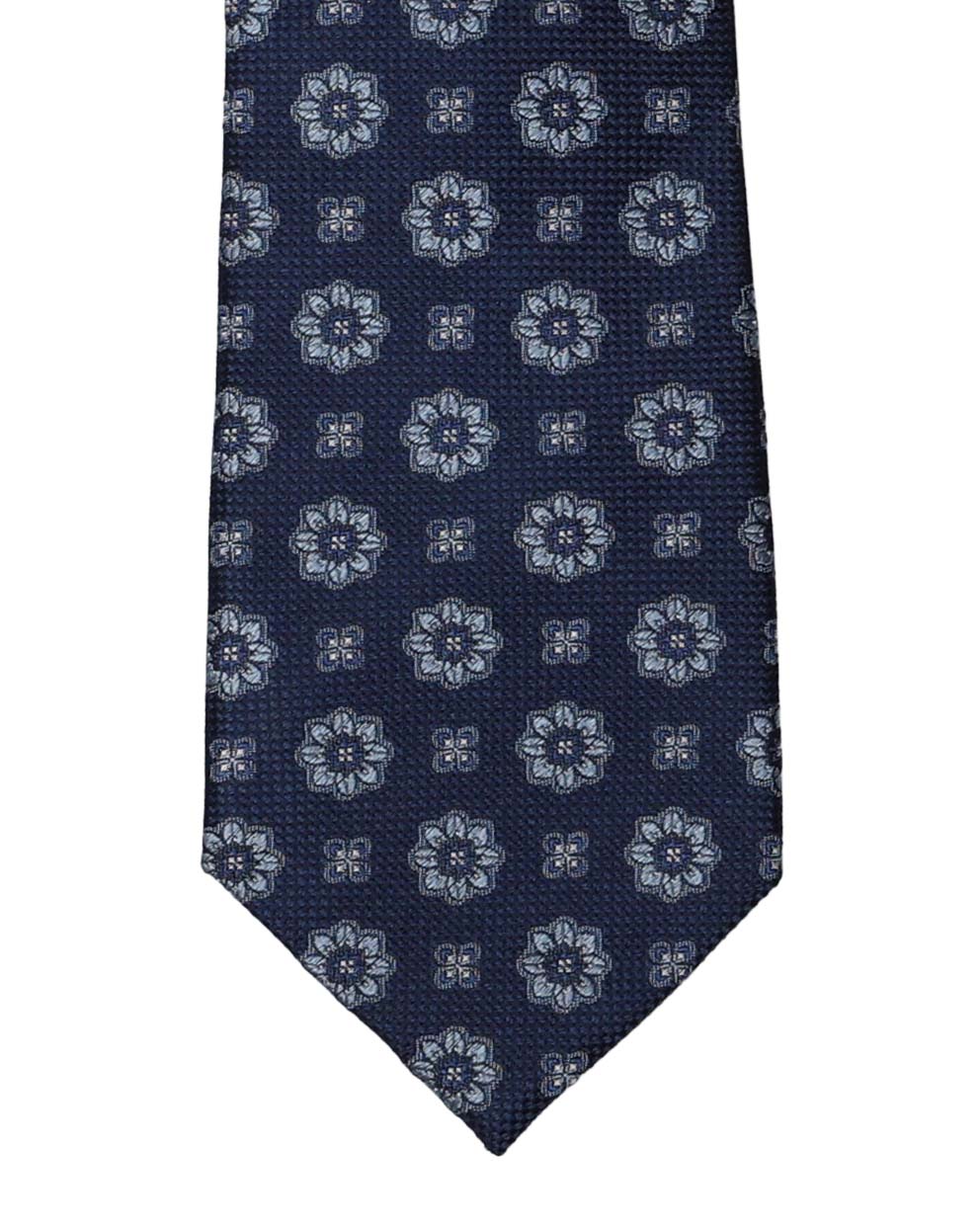 Blue with Lt. Blue Medallions Silk Tie