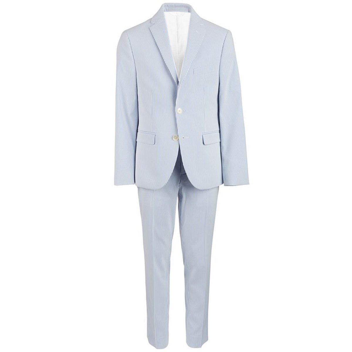 Boy&#39;s Blue Ice Seersucker Nested Suit | Seersucker Suits